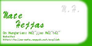 mate hejjas business card